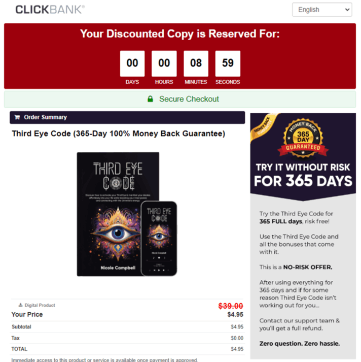 Third-Eye-Code Checkout Page